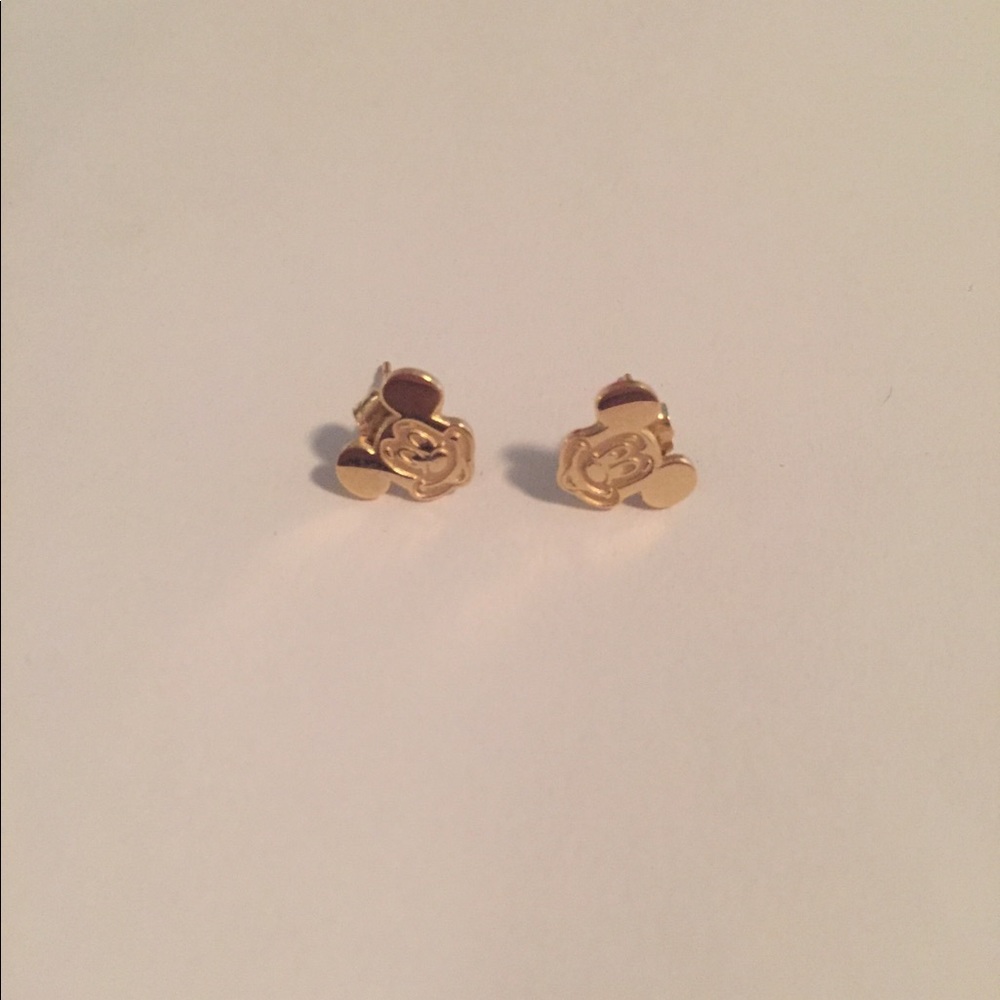 14K Gold Vintage Mickey Mouse Earrings